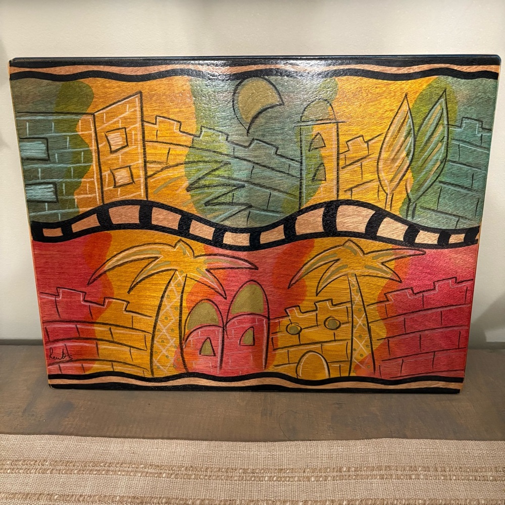 Kakadu, Wooden Art Placemats - 4 pieces-Each is Signed Made in Israel- euc